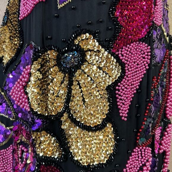 Vintage Alyce Designs Heavily Beaded Sequin Regency Gatsby Glam Dress - Picture 7 of 16